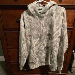 Abercrombie & Fitch Essential Popover Hoodie Off White Camo Size Medium NWT